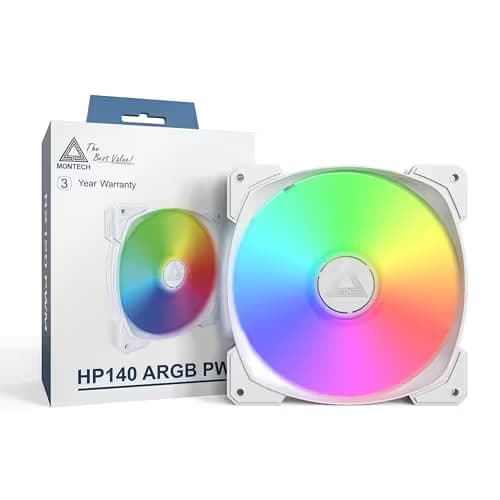 Montech HP 140mm White Addressable RGB PWM 95.61 CFM 1-Pack image