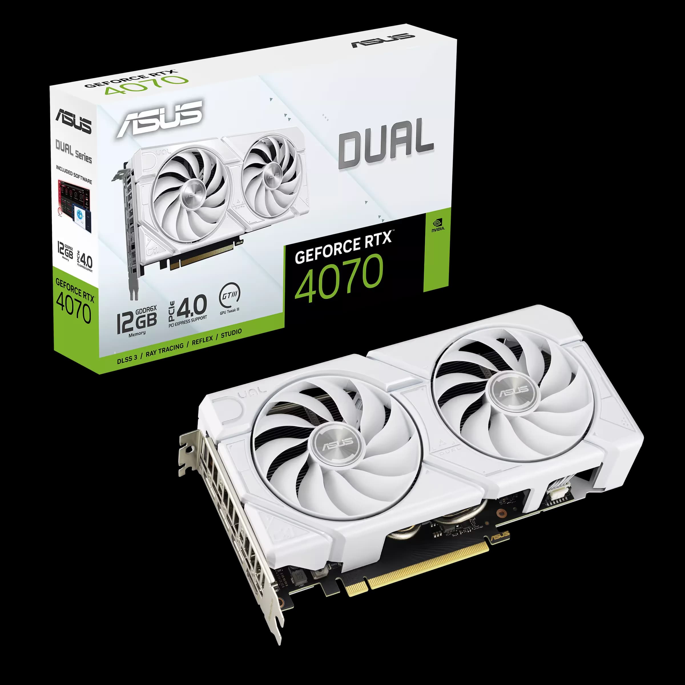 ASUS Dual GeForce RTX™ 4070 EVO White Edition 12GB GDDR6X image