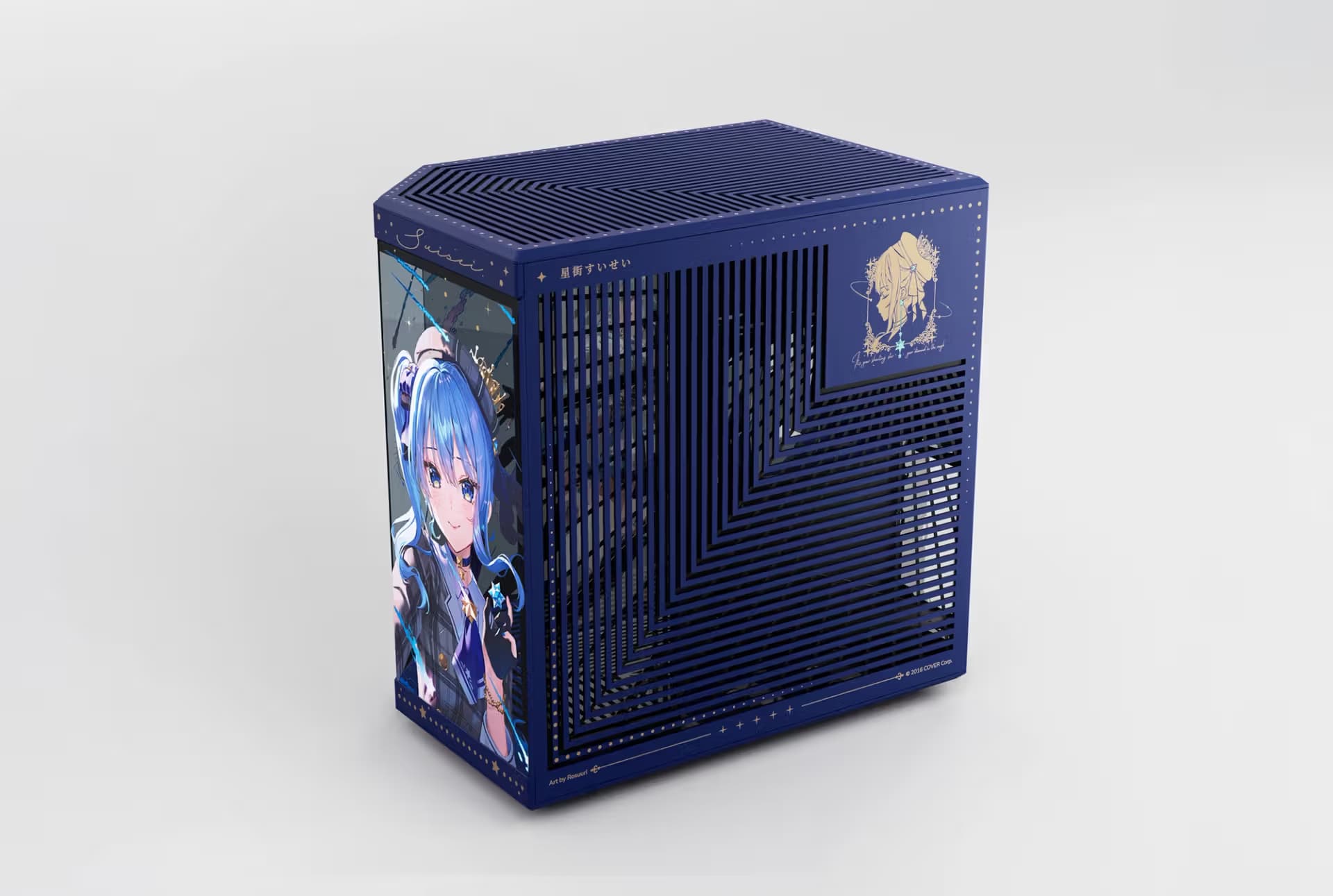 HYTE Y70 Hoshimachi Suisei Edition ATX Mid Tower Blue / Black Tempered Glass Side Panel, USB 3.2 Gen 2 Type-C, USB 3.2 Gen 1 Type-A image