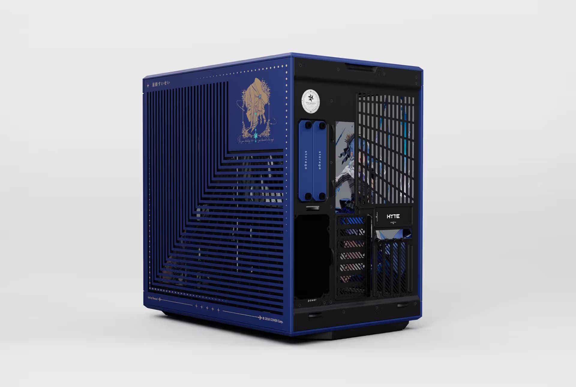 HYTE Y70 Hoshimachi Suisei Edition ATX Mid Tower Blue / Black Tempered Glass Side Panel, USB 3.2 Gen 2 Type-C, USB 3.2 Gen 1 Type-A image