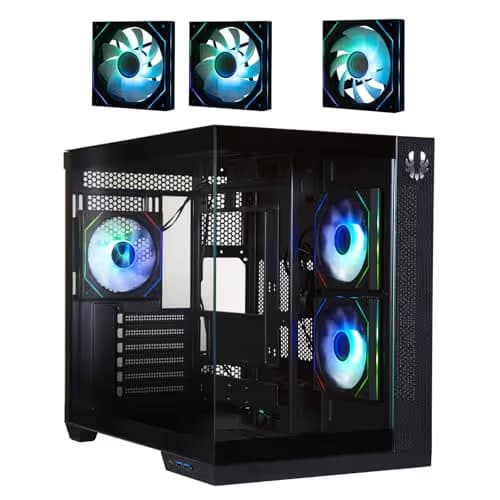 BitFenix TRITON ATX Mid Tower Black with Tempered Glass Side Panel and USB 3.2 Gen 2 Type-C, USB 3.2 Gen 1 Type-A main image