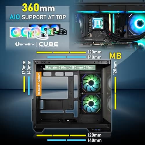 BitFenix TRITON ATX Mid Tower Black with Tempered Glass Side Panel and USB 3.2 Gen 2 Type-C, USB 3.2 Gen 1 Type-A image