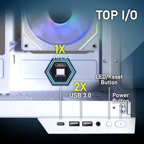 BitFenix TRITON ATX Mid Tower Black with Tempered Glass Side Panel and USB 3.2 Gen 2 Type-C, USB 3.2 Gen 1 Type-A image