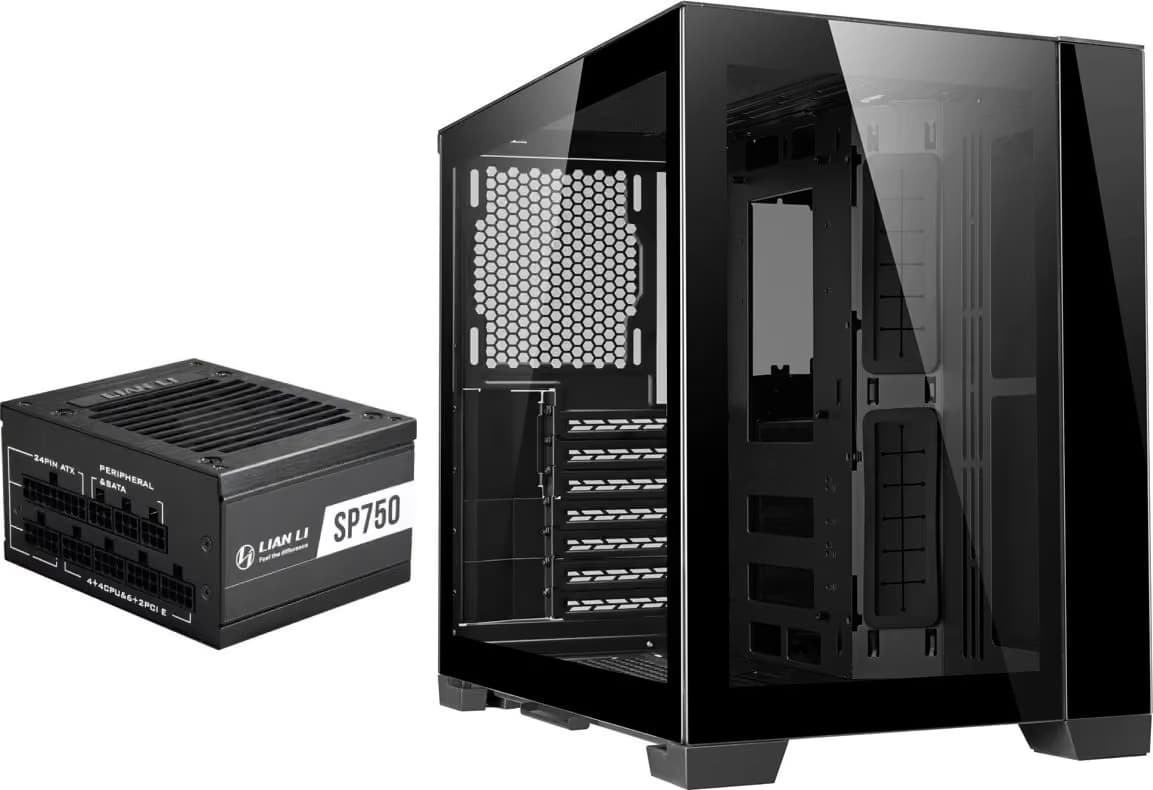 Lian Li O11 Dynamic Mini ATX Mid Tower Black Tempered Glass Side Panel, w/750 W Power Supply image