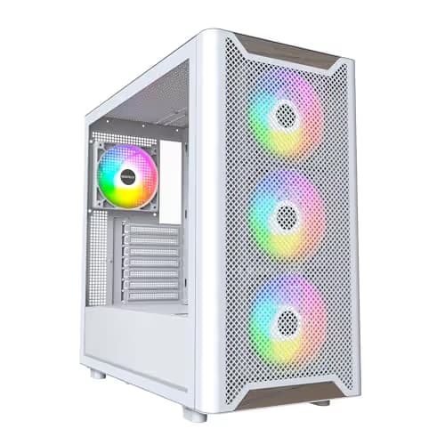 MONTECH XRWood ATX PC Case, Genuine Walnut, 4 ARGB PWM Fans, White main image