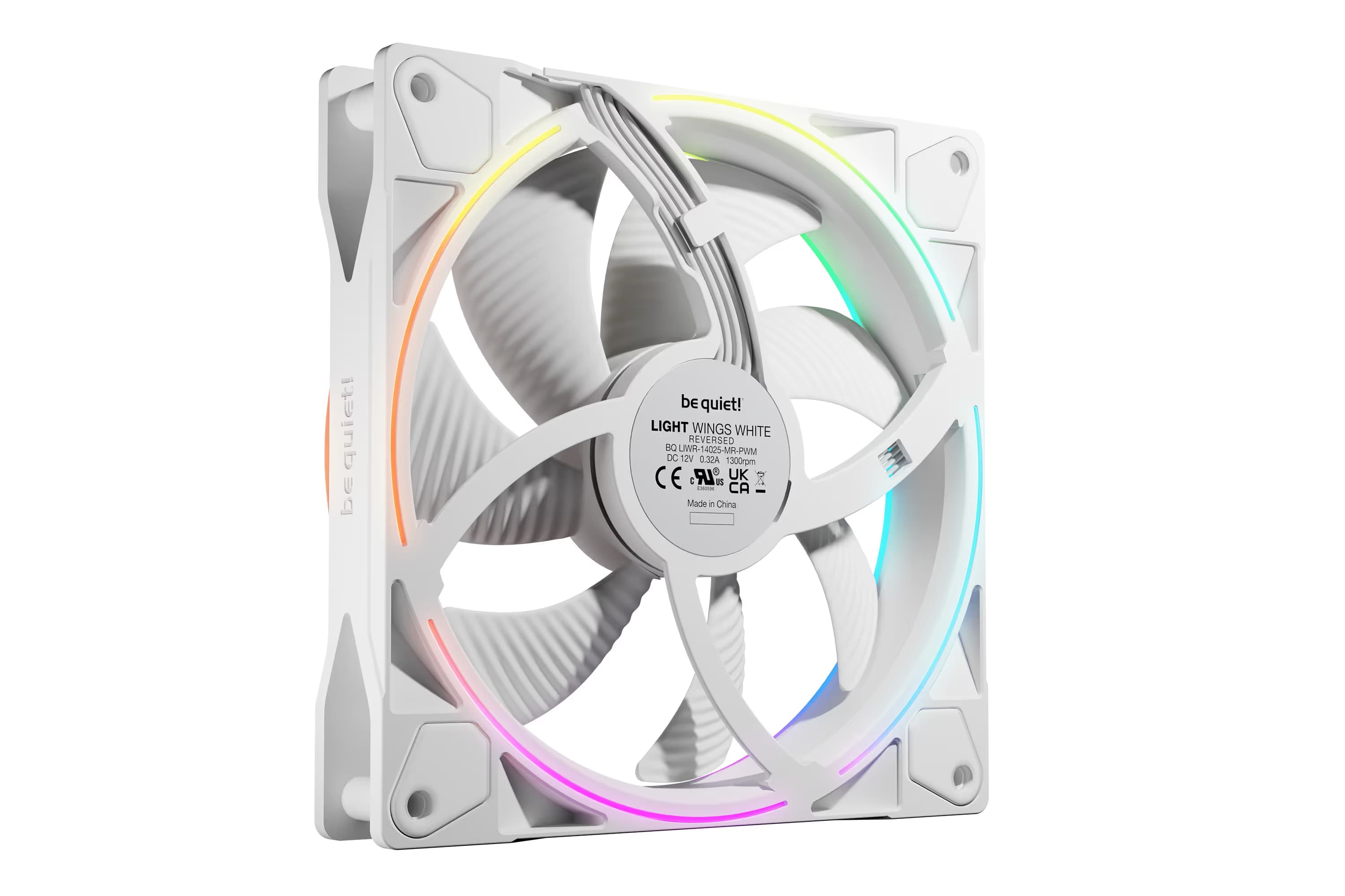 be quiet! Light Wings 140mm White ARGB PWM Reverse Blade image