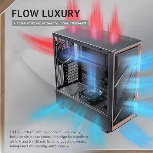 Antec FLUX SE ATX Mid Tower Black / Brown with Tempered Glass Side Panel image