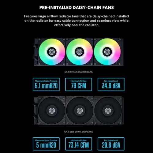 Lian Li Galahad II Lite Performance Water 360mm 73.14 CFM Black image