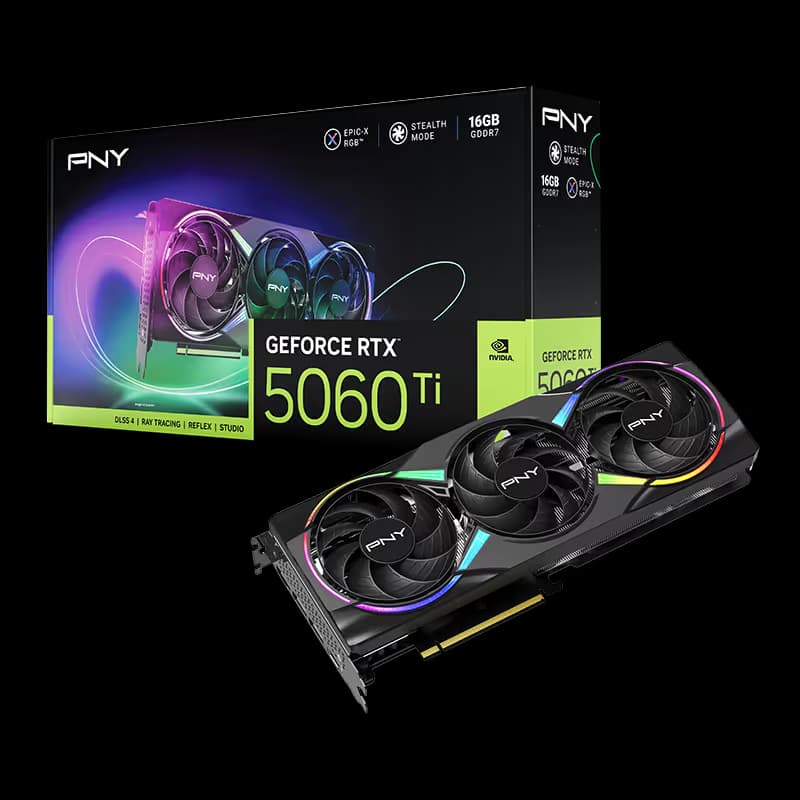 PNY EPIC-X RGB GeForce RTX 5060 Ti 16GB GDDR7 Black image
