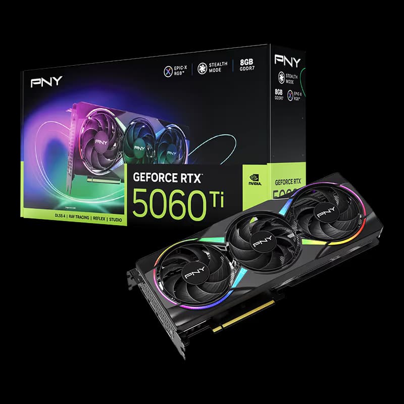 PNY EPIC-X RGB GeForce RTX 5060 Ti 8GB GDDR7 Black main image