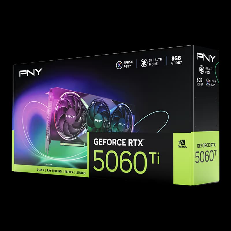 PNY EPIC-X RGB GeForce RTX 5060 Ti 8GB GDDR7 Black image