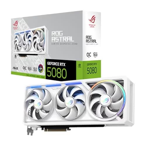 ASUS ROG Astral GeForce RTX 5080 16GB GDDR7 WHITE OC Edition image