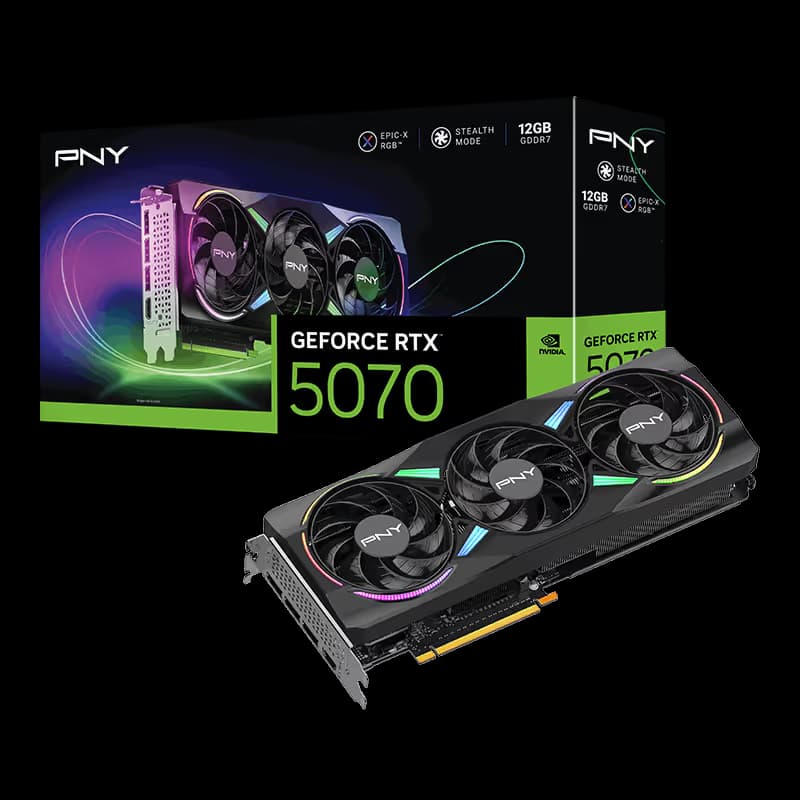 PNY GeForce RTX 5070 12GB GDDR7 ARGB EPIC-X RGB Triple Fan image