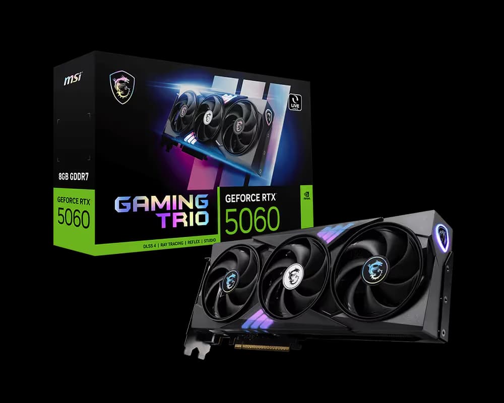 MSI GAMING TRIO GeForce RTX 5060 8GB GDDR7 Black image