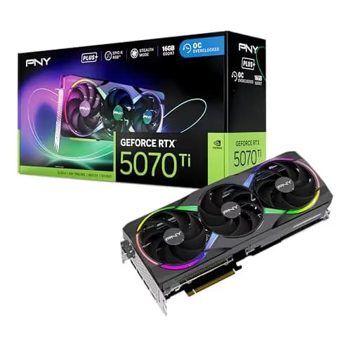 PNY GeForce RTX 5070 Ti 16GB EPIC-X RGB Overclocked Triple Fan Plus GDDR7 image