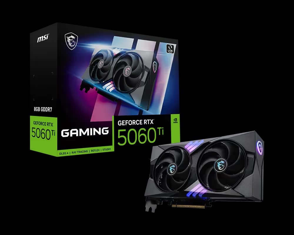 MSI GAMING GeForce RTX 5060 Ti 8GB GDDR7 Black main image