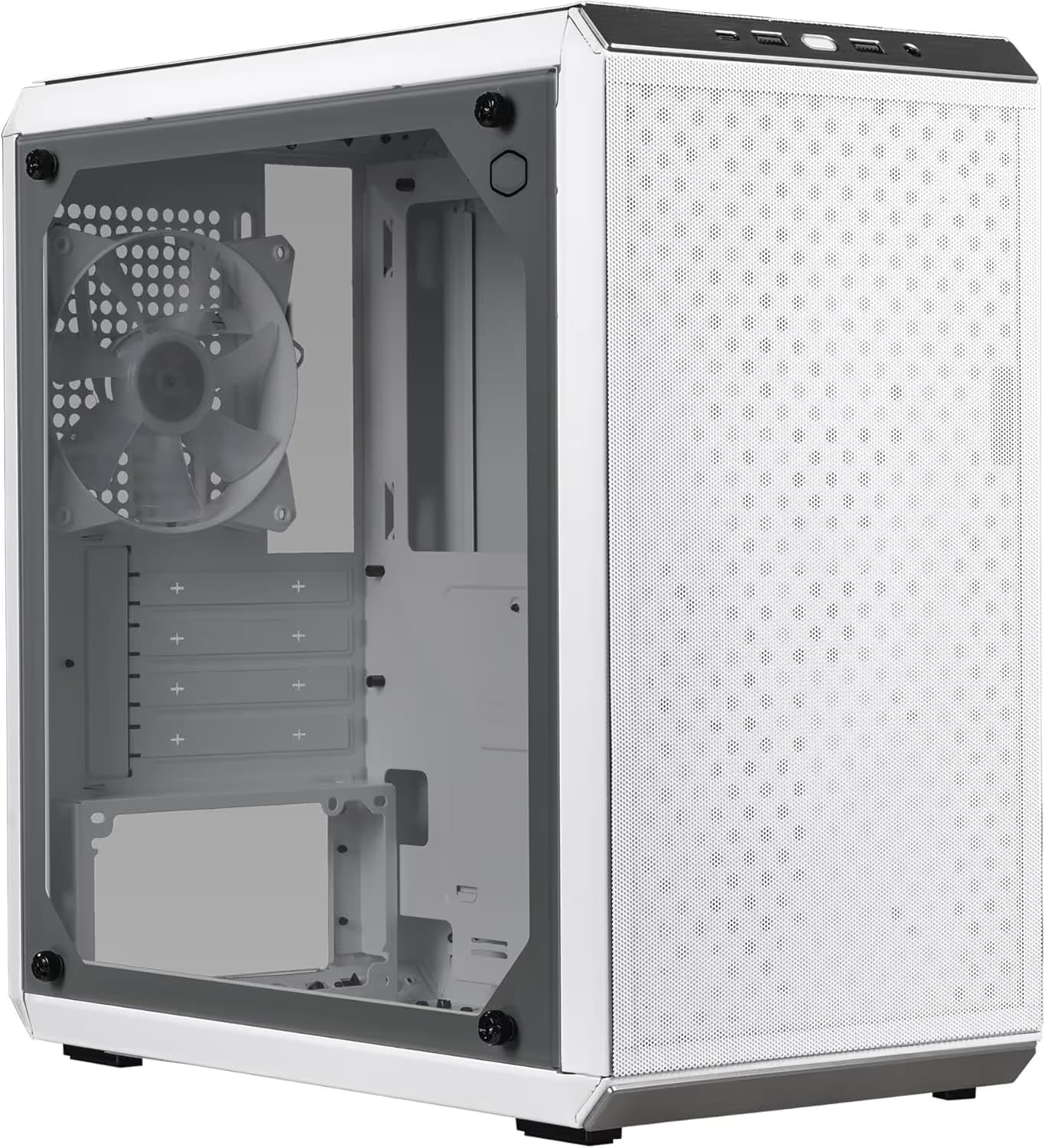 Cooler Master Q300L V2 MicroATX Mini Tower White Tempered Glass Side Panel image