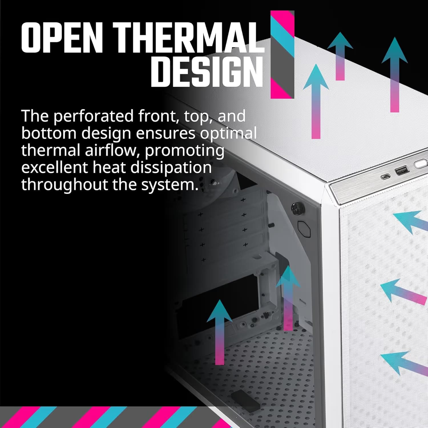 Cooler Master Q300L V2 MicroATX Mini Tower White Tempered Glass Side Panel image