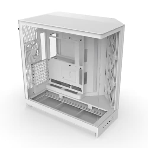 NZXT H9 Flow (2025) ATX Mid Tower White Tempered Glass Side Panel main image