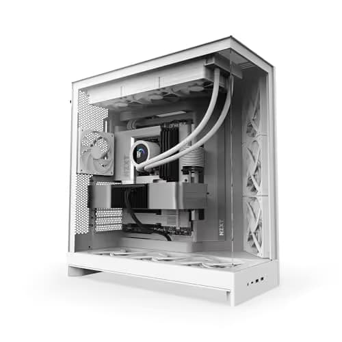 NZXT H9 Flow (2025) ATX Mid Tower White Tempered Glass Side Panel image