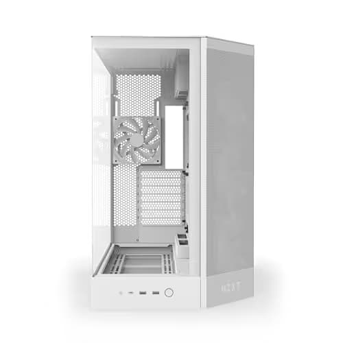 NZXT H9 Flow (2025) ATX Mid Tower White Tempered Glass Side Panel image