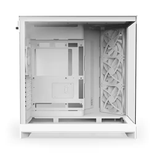 NZXT H9 Flow (2025) ATX Mid Tower White Tempered Glass Side Panel image