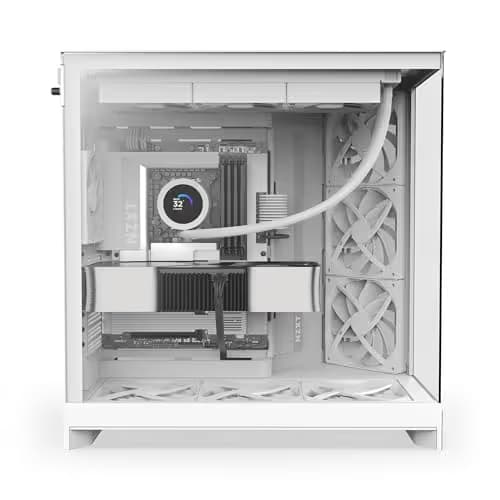 NZXT H9 Flow (2025) ATX Mid Tower White Tempered Glass Side Panel image