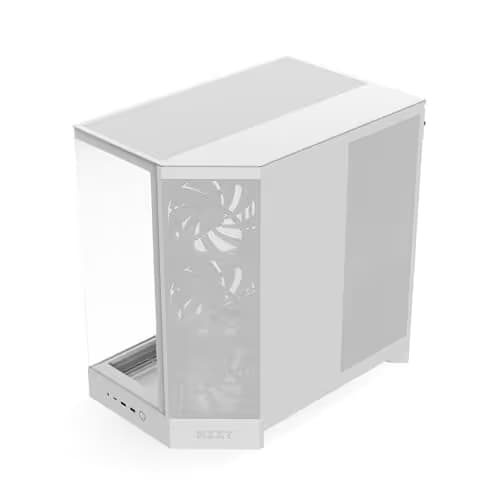 NZXT H9 Flow (2025) ATX Mid Tower White Tempered Glass Side Panel image