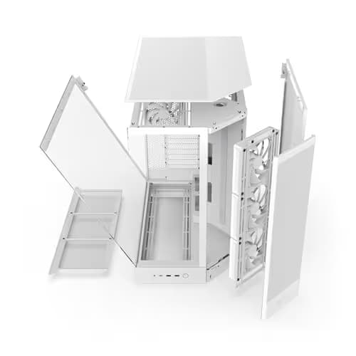 NZXT H9 Flow (2025) ATX Mid Tower White Tempered Glass Side Panel image