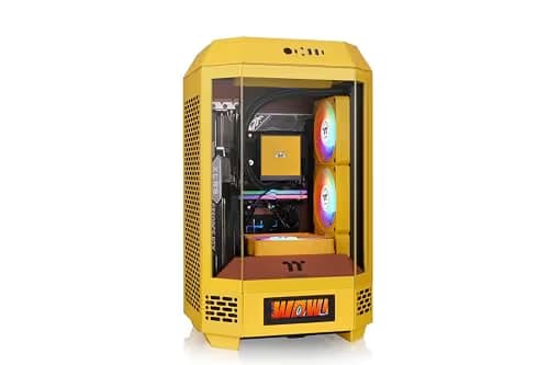 Thermaltake The Tower 250 Mini-ITX Tower Yellow / Brown with Tempered Glass Side Panel and USB 3.2 Gen 2 Type-C, USB 3.2 Gen 1 Type-A image