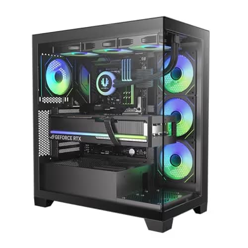 BitFenix CETO300 ATX Mid Tower Black with Tempered Glass Side Panel and USB 3.2 Gen 2 Type-C USB 3.2 Gen 1 Type-A image