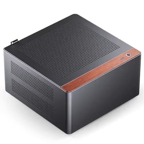 Jonsbo NV10 Mini-ITX Desktop Black / Brown with Mesh Side Panel and USB 3.2 Gen 2 Type-C Front Panel image