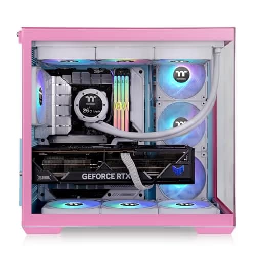 Thermaltake View 380 ARGB ATX Mid Tower Pink / Blue with Tempered Glass Side Panel image