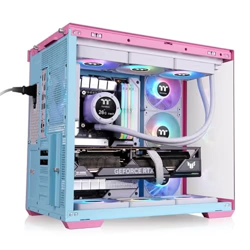 Thermaltake View 380 ARGB ATX Mid Tower Pink / Blue with Tempered Glass Side Panel image