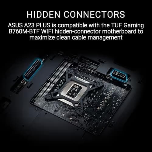 Asus A23 PLUS Micro ATX Mid Tower Black Tempered Glass Side Panel, USB 3.2 Gen 2 Type-C, USB 3.2 Gen 1 Type-A image