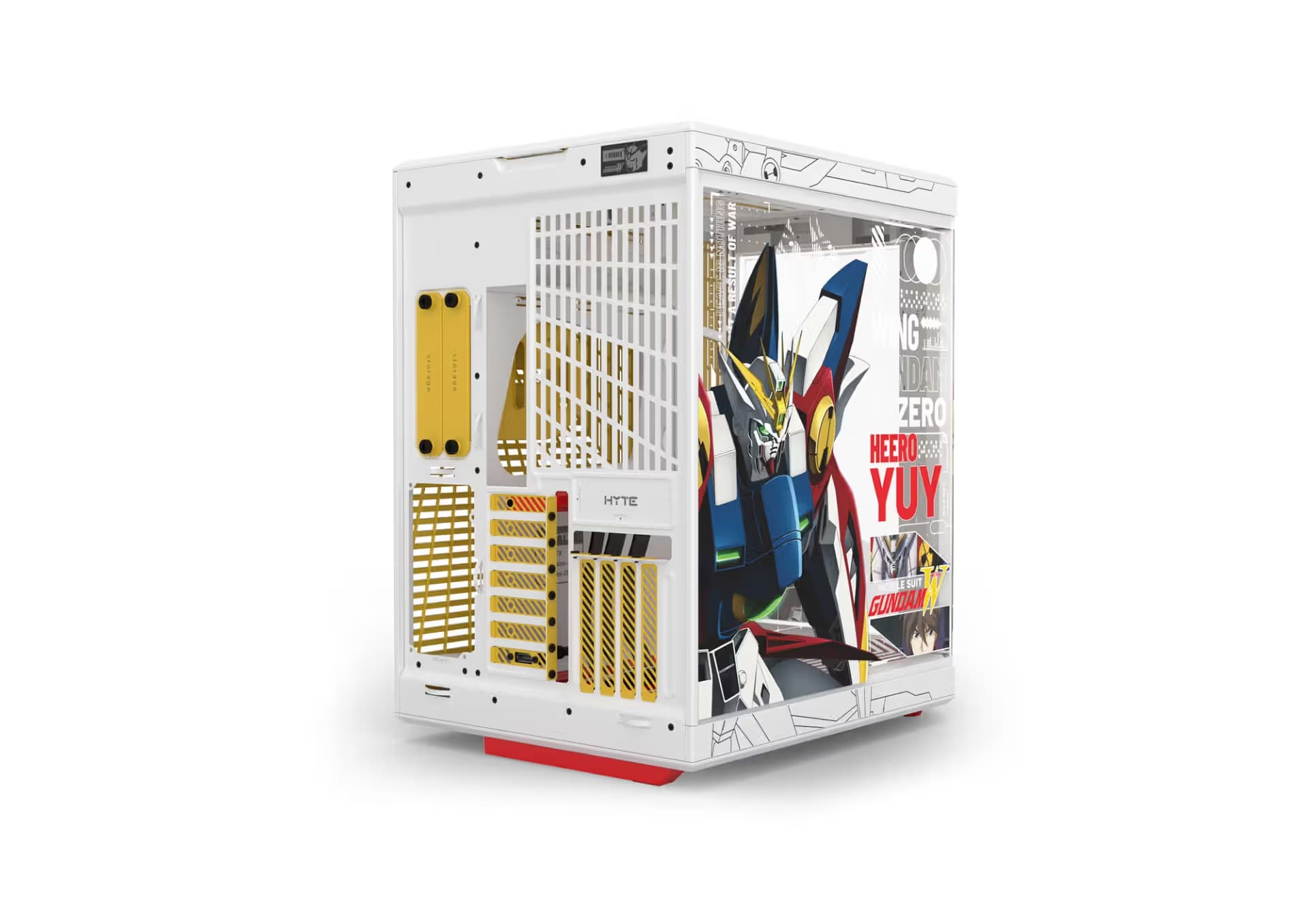HYTE Gundam Wing Y70 Touch Infinite ATX Mid Tower White / Gold with Tempered Glass Side Panel image