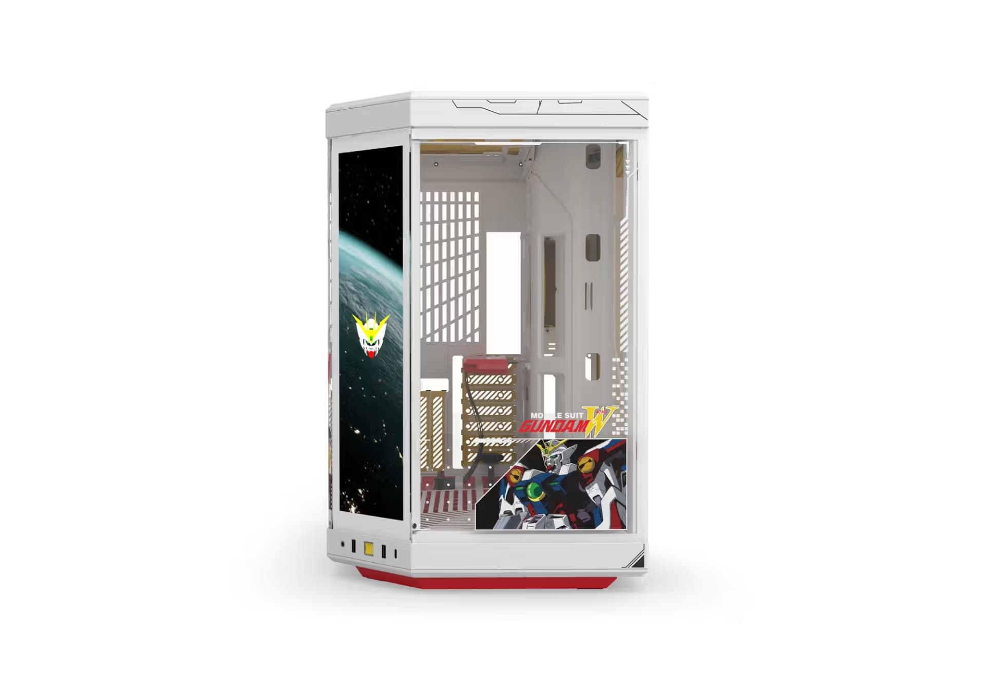 HYTE Gundam Wing Y70 Touch Infinite ATX Mid Tower White / Gold with Tempered Glass Side Panel image