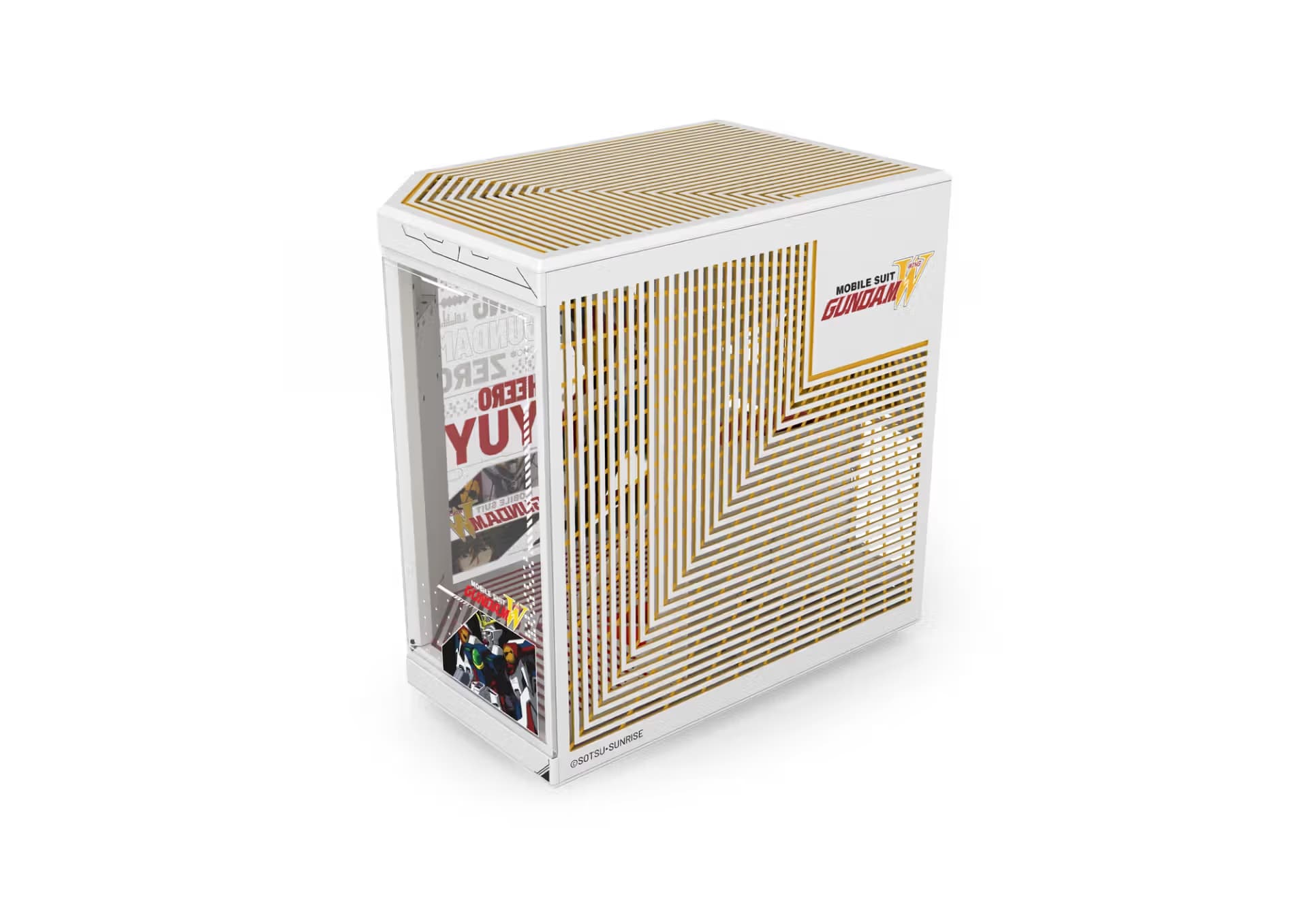 HYTE Gundam Wing Y70 Touch Infinite ATX Mid Tower White / Gold with Tempered Glass Side Panel image