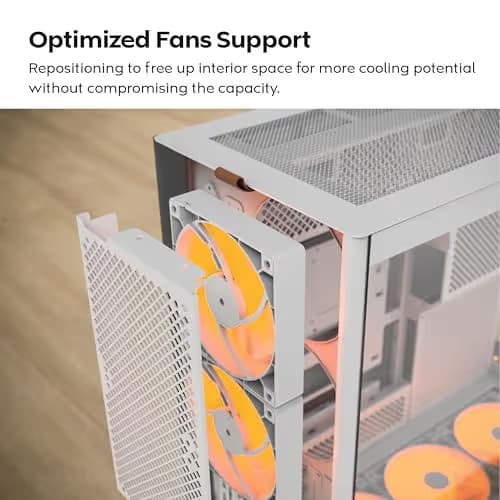 Montech HS02 PRO ATX Mid Tower White Tempered Glass Side Panel image