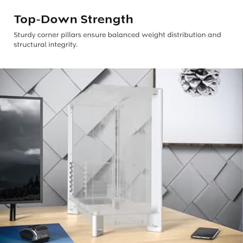 Montech HS02 PRO ATX Mid Tower White Tempered Glass Side Panel image