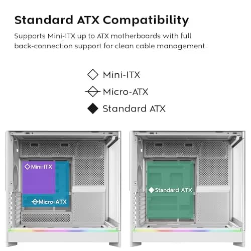 Montech HS02 PRO ATX Mid Tower White Tempered Glass Side Panel image
