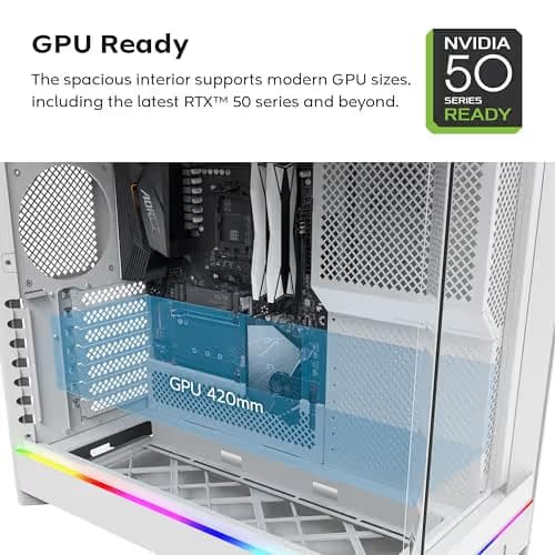 Montech HS02 PRO ATX Mid Tower White Tempered Glass Side Panel image