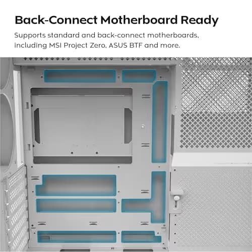 Montech HS02 PRO ATX Mid Tower White Tempered Glass Side Panel image