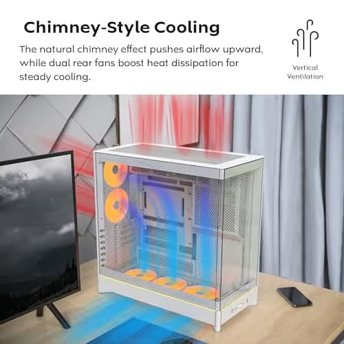 Montech HS02 PRO ATX Mid Tower White Tempered Glass Side Panel image
