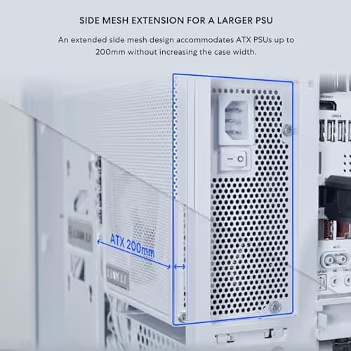 Lian Li O11 Dynamic Mini V2 ATX Mini Tower White Tempered Glass, USB 3.2 Gen 2 Type-C, USB 3.2 Gen 1 Type-A image