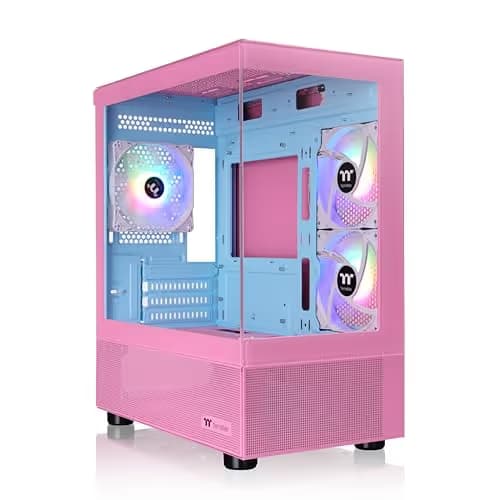 Thermaltake View 170 ARGB Micro ATX Mini Tower Pink / Blue Tempered Glass Side Panel image