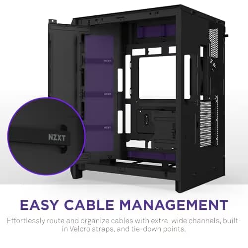 NZXT H9 Flow (2025) ATX Mid Tower Black Tinted Tempered Glass Side Panel image