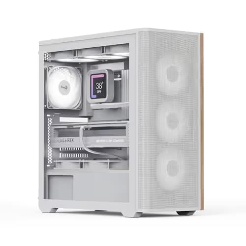 Aerocool D501A V2 ATX Mid Tower White with Tempered Glass Side Panel and USB 3.2 Gen 2 Type-C, USB 3.2 Gen 1 Type-A Front Panel image