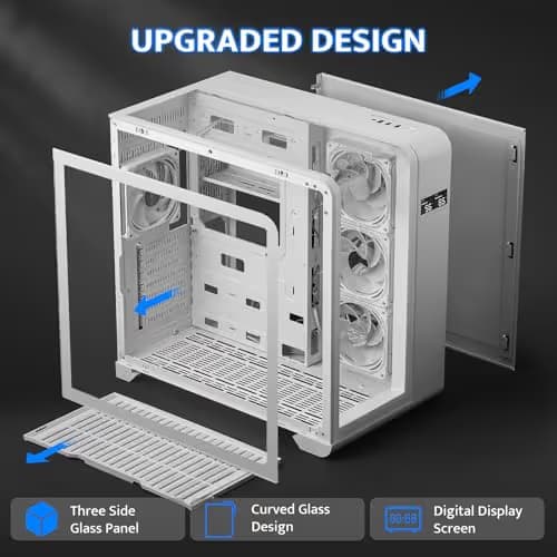 darkFlash L280 ATX Mid Tower White with Tempered Glass Side Panel image