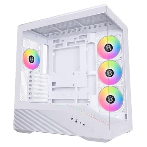 Lian Li Vector V100R ATX Mid Tower White with 4x ARGB Fans Tempered Glass Side Panel - V100RW image